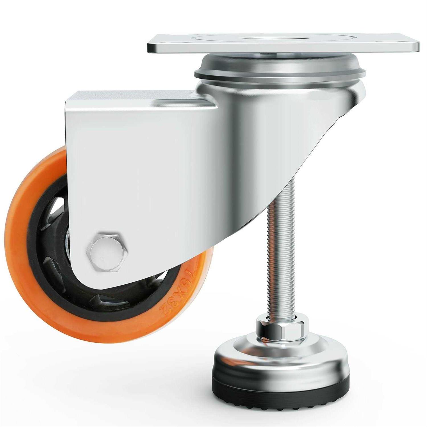 VEVOR Leveling Casters Set of 4 720 lbs Total Load Capacity 3 inches Diameter DJJLBSDJPBS4F20XRV0 - Cheap Fitting
