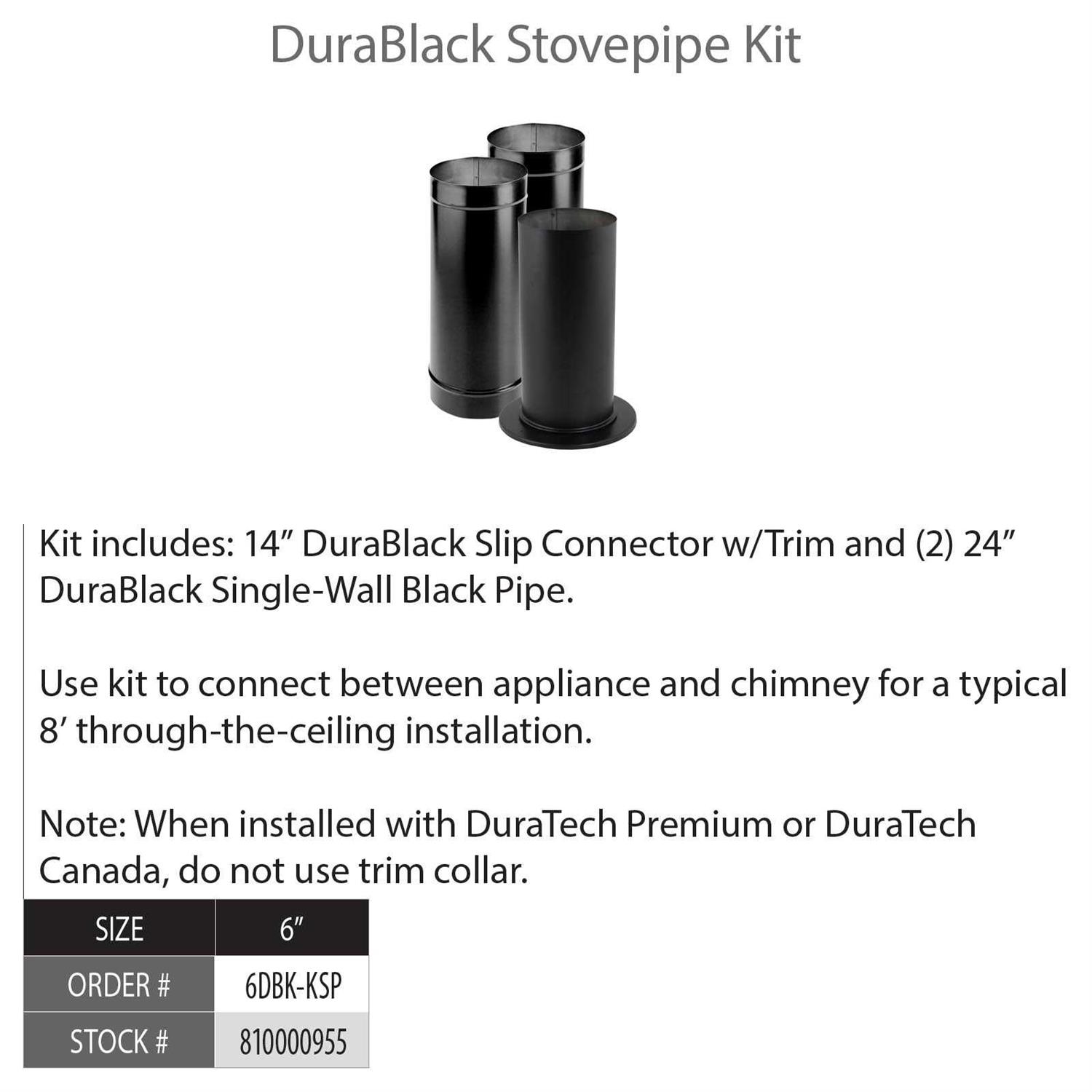 DuraVent DuraBlack Stove Pipe Kit - Cheap Fitting