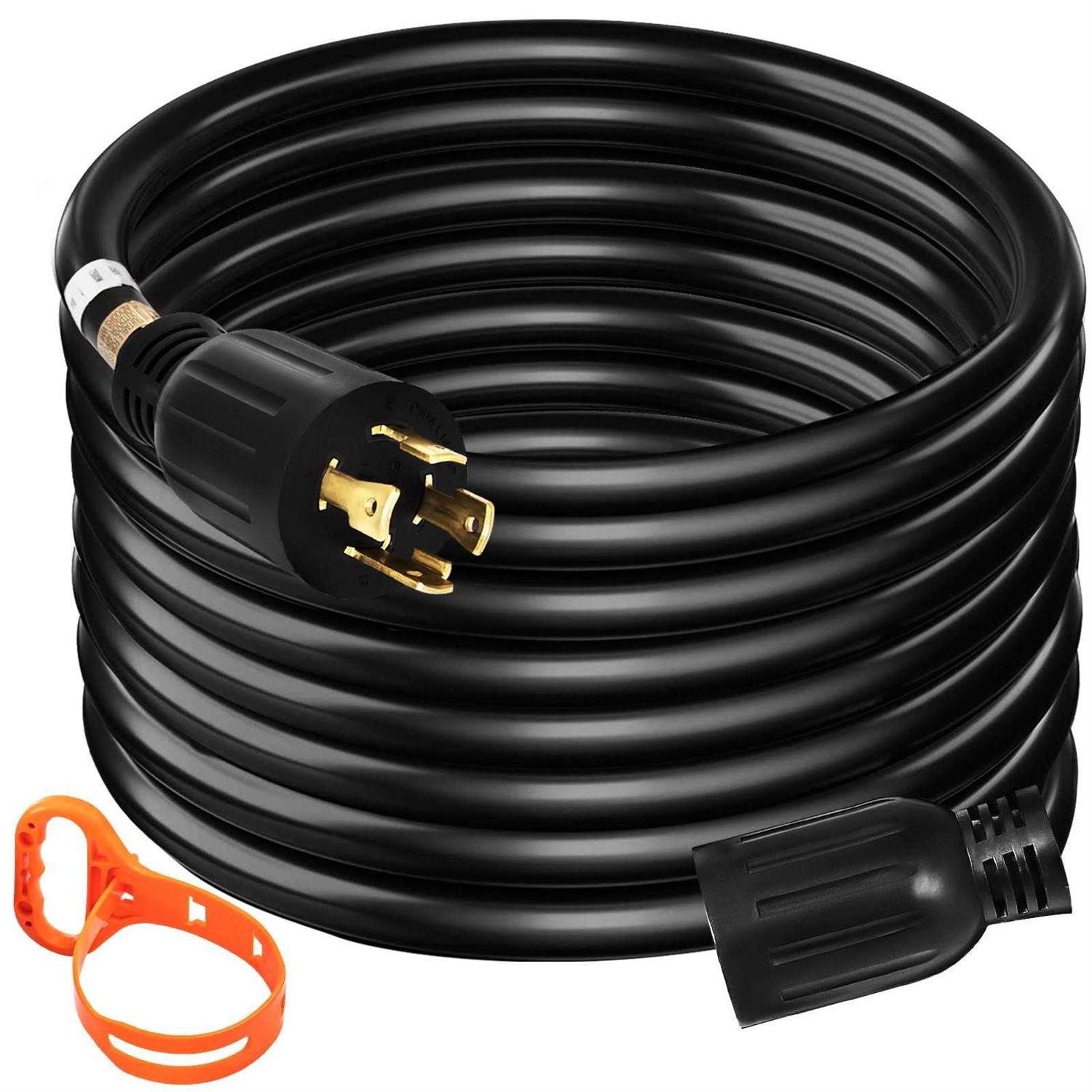 VEVOR 40Ft 30 Amp Generator Extension Cord 4 Wire 10 Gauge Generator Cord 125V 250V Generator Power Cord Twist Lock Connectors - Cheap Fitting