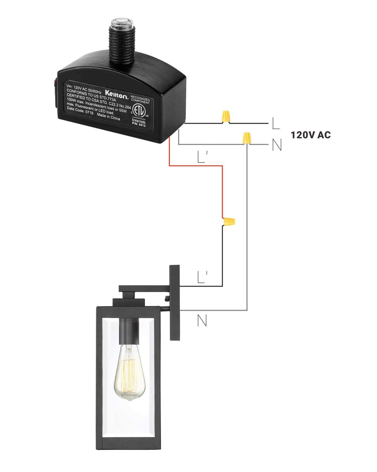 Keilton 120V AC Dusk to Dawn Photocell Light Sensor Outdoor Hard-Wired Post Eye Light Control with Photoelectric Switch - Cheap Fitting