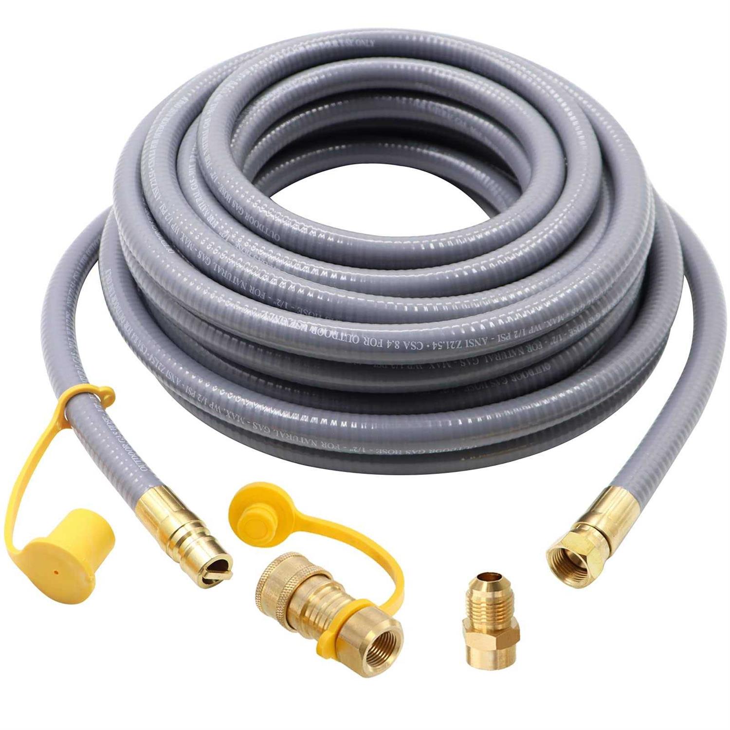 SUMNEW 1/2-Inch Natural Gas Hose with Quick Connect Fitting for BBQ, Grill, Pizza Oven, Patio Heater and More NG Appliance - Cheap Fitting