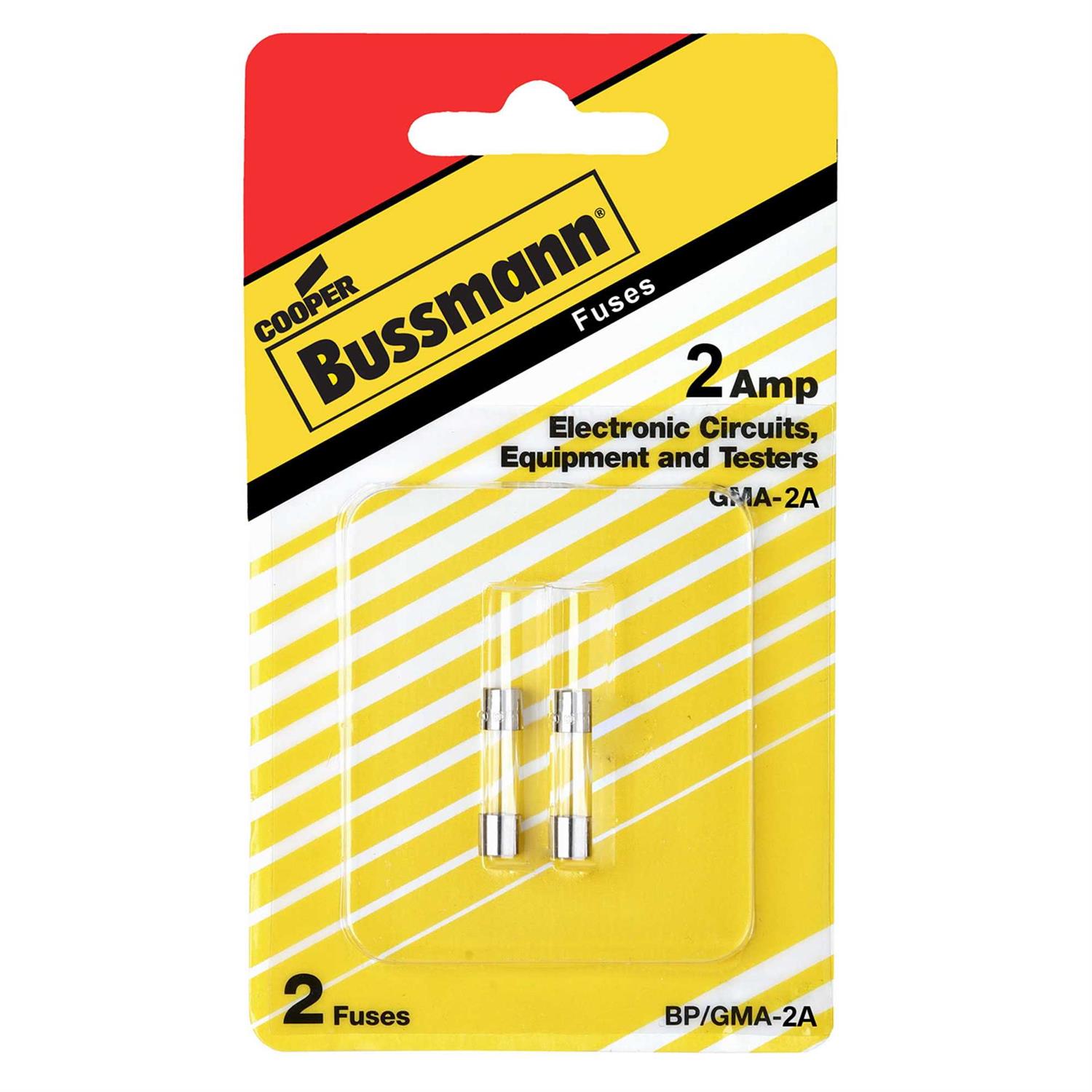 Bussmann BP/GMA-2A 2 amps Fast Acting Glass Fuse - Cheap Fitting