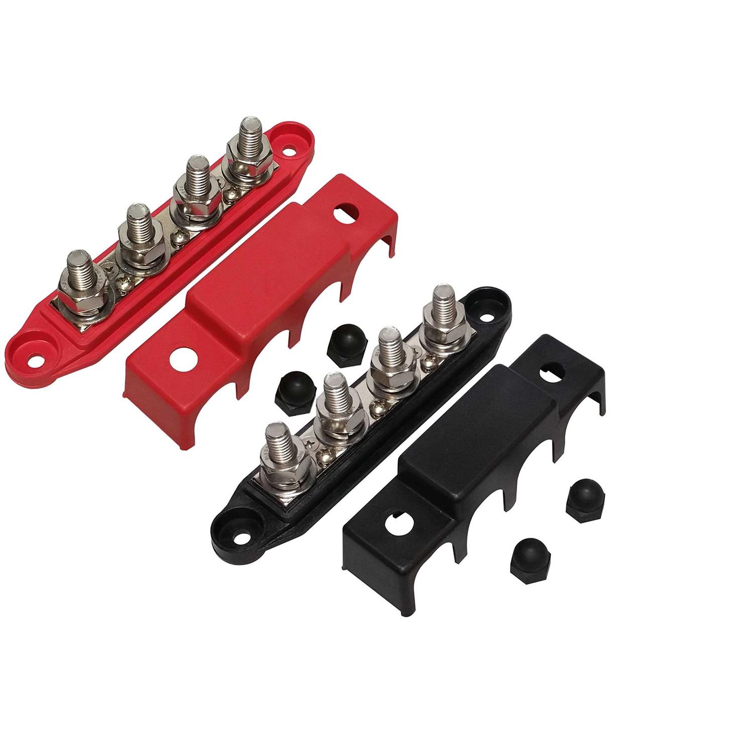 Red 4 Stud Power Distribution Block -busbar - Cheap Fitting