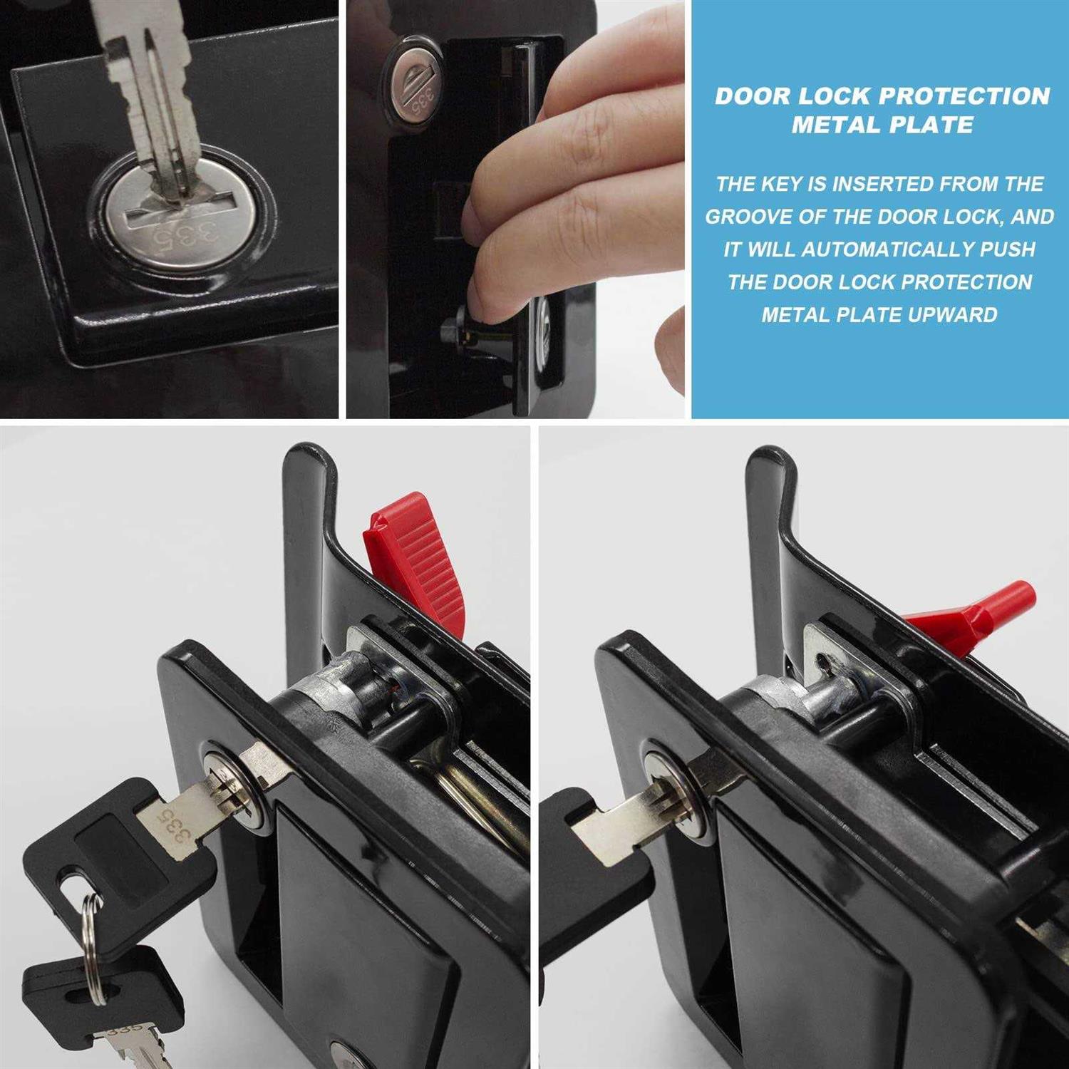 RV Entry Door Lock RV Travel Trailer Door Latch with Paddle Deadbolt - Cheap Fitting