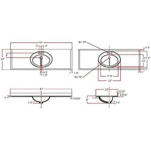 Design House 597427 Cultured Marble Vanity Top - Cheap Fitting