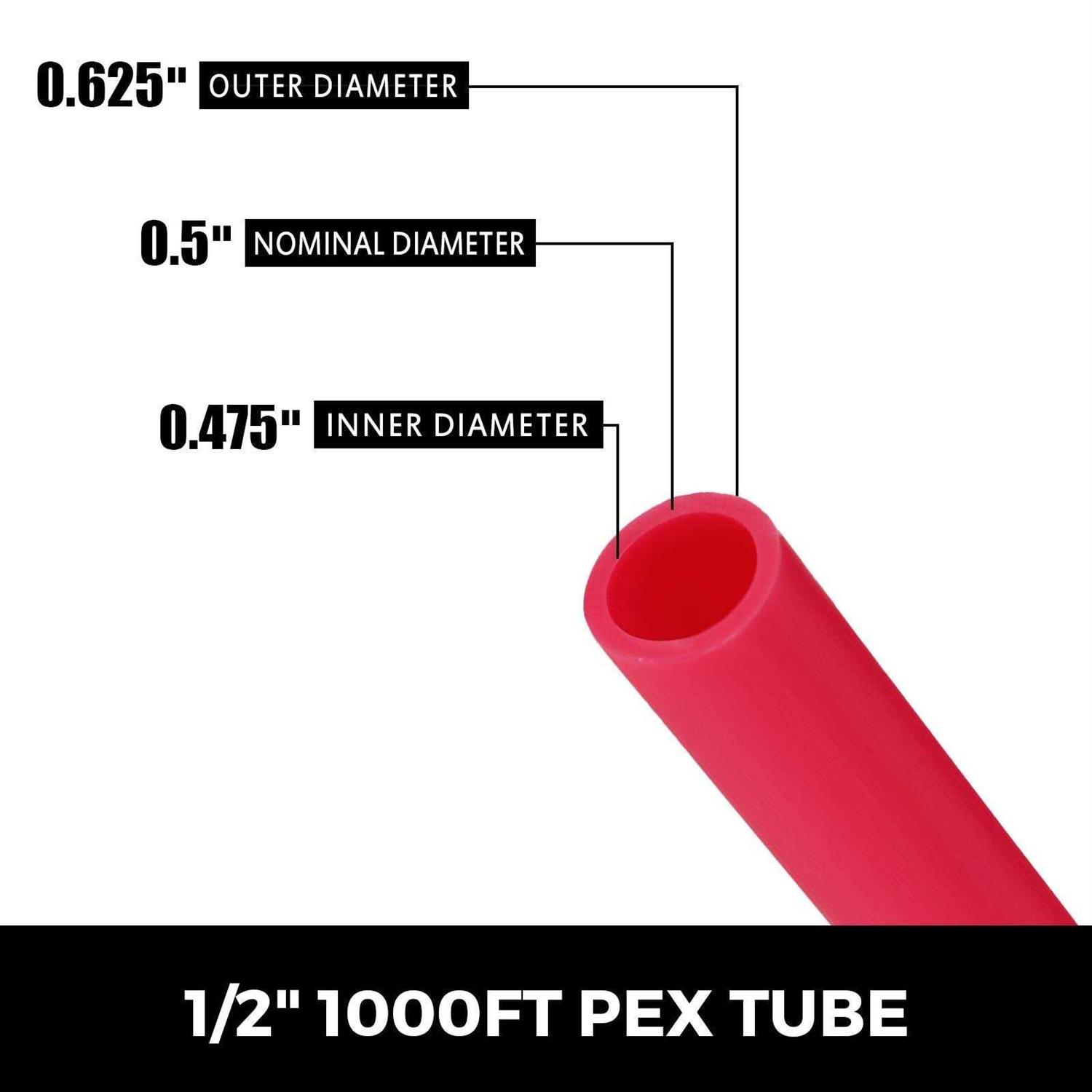 Happybuy 1000Ft PEX Tubing Pipe 1/2 PEX Tubing Oxygen Barrier Radiant Floor PEX - Cheap Fitting