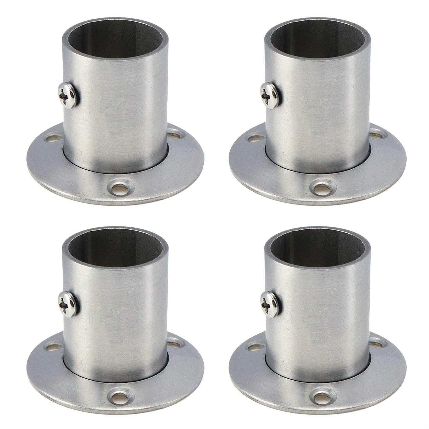 Sydien 4Pcs Stainless Steel Brushed Finish Wardrobe Pipe Bracket - Cheap Fitting