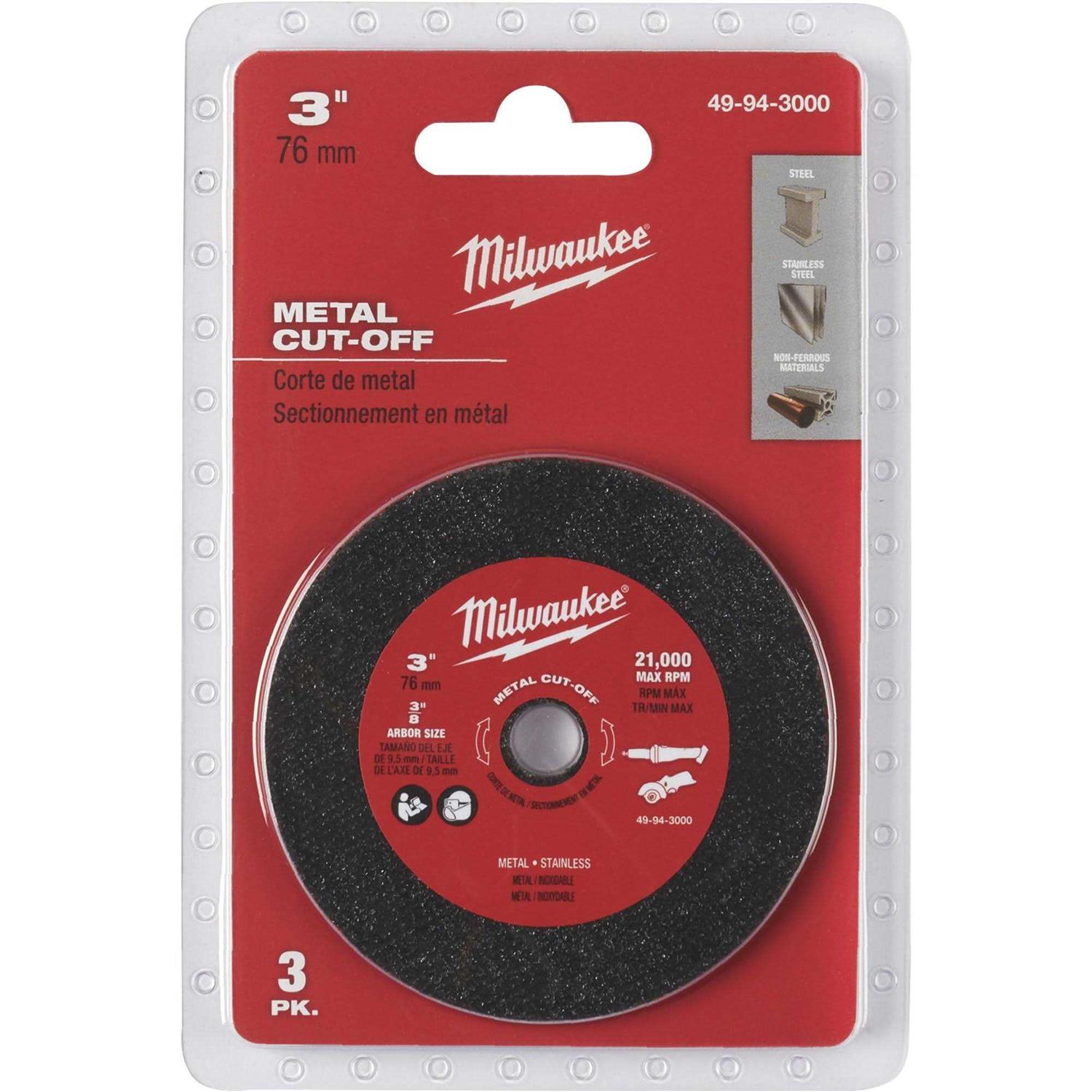 Milwaukee 3 Metal Cut Off Wheel 49-94-3000 - Cheap Fitting