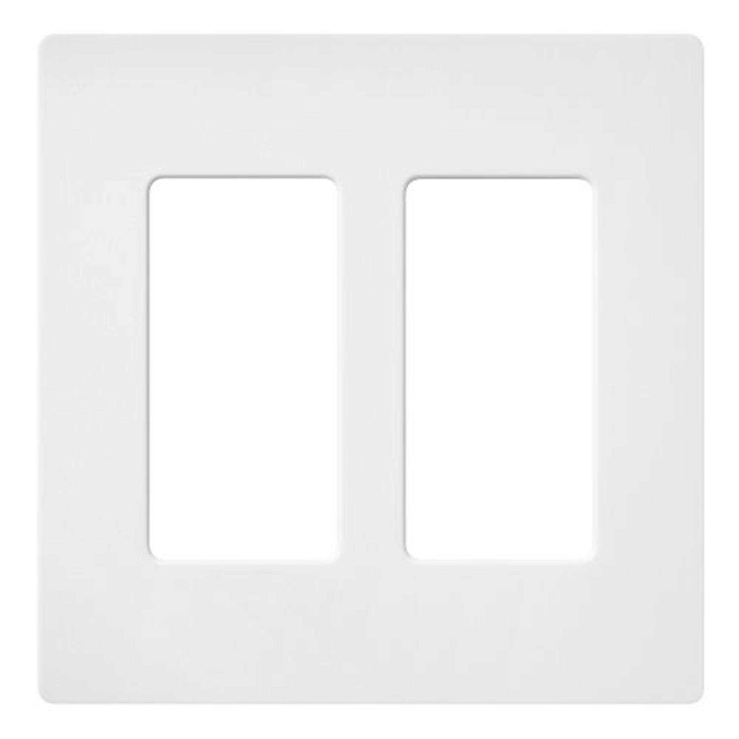 Lutron Claro 2 Gang Wallplate White CW-2-WH - Cheap Fitting