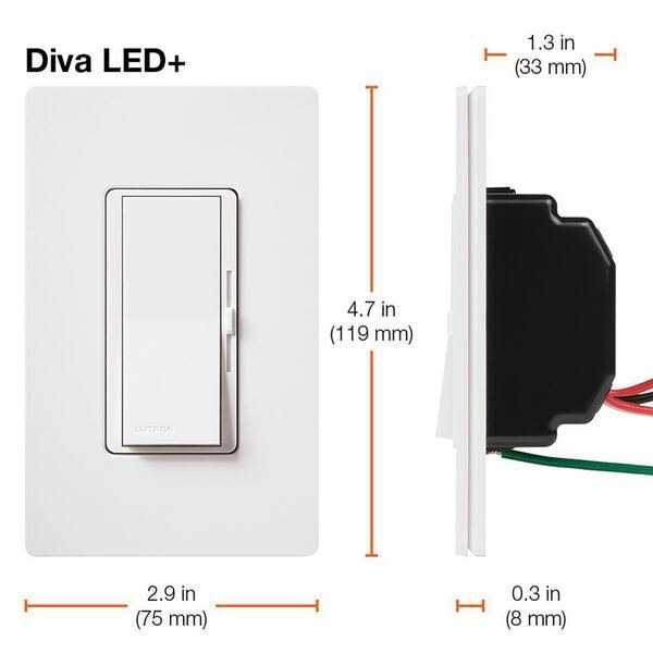Lutron DVCL-153P-AL 3-Way/Single-Pole CFL/LED Diva Dimmer - Cheap Fitting