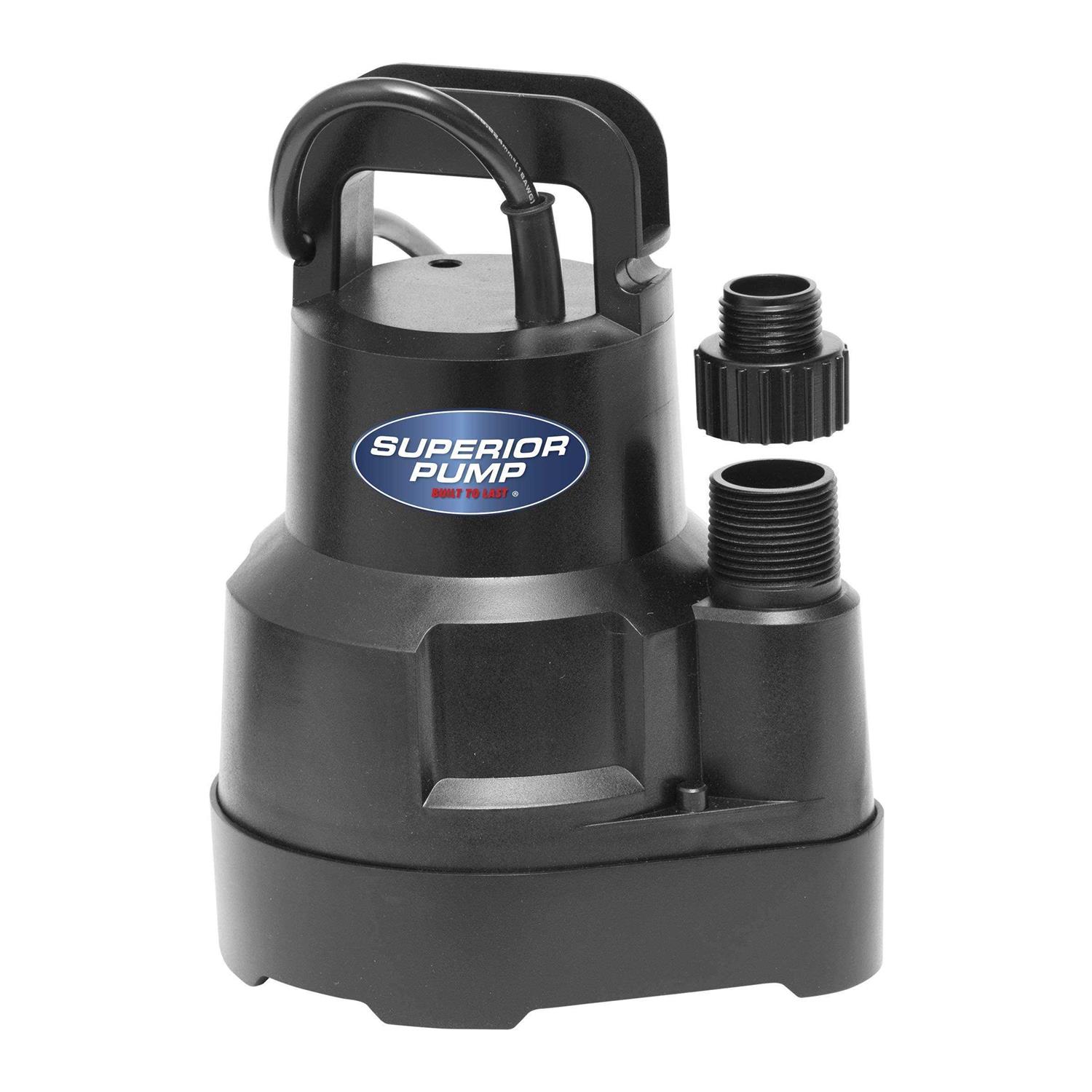 Superior Pump Utility Pump 1/6 HP Thermoplastic Oil Free 91016 - Cheap Fitting