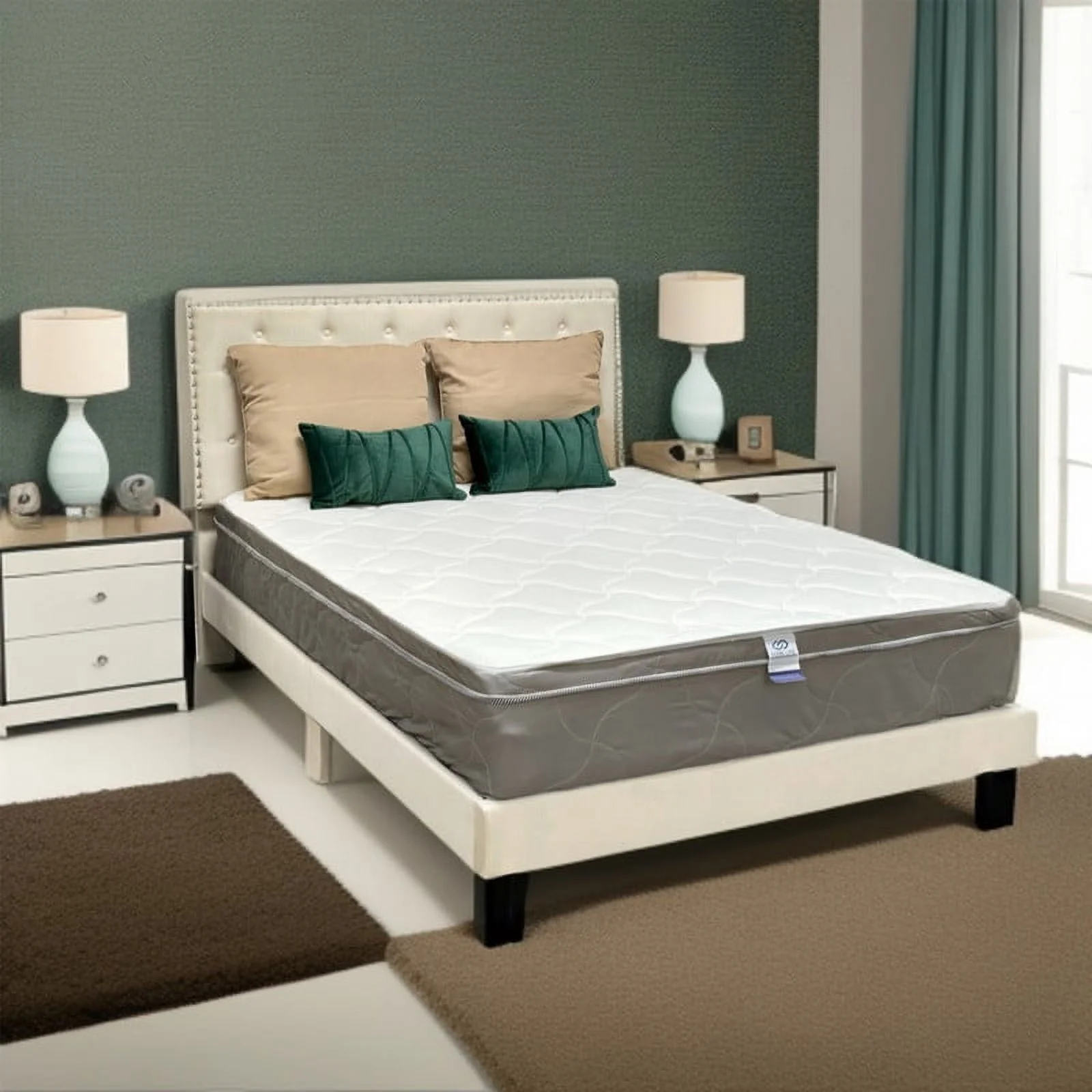 Twin Mattress - 8 Inch Comfort Foam & Spring Hybrid Mattress - Tight Top - Medium Firm - Oliver & Smith - Cheap Fitting