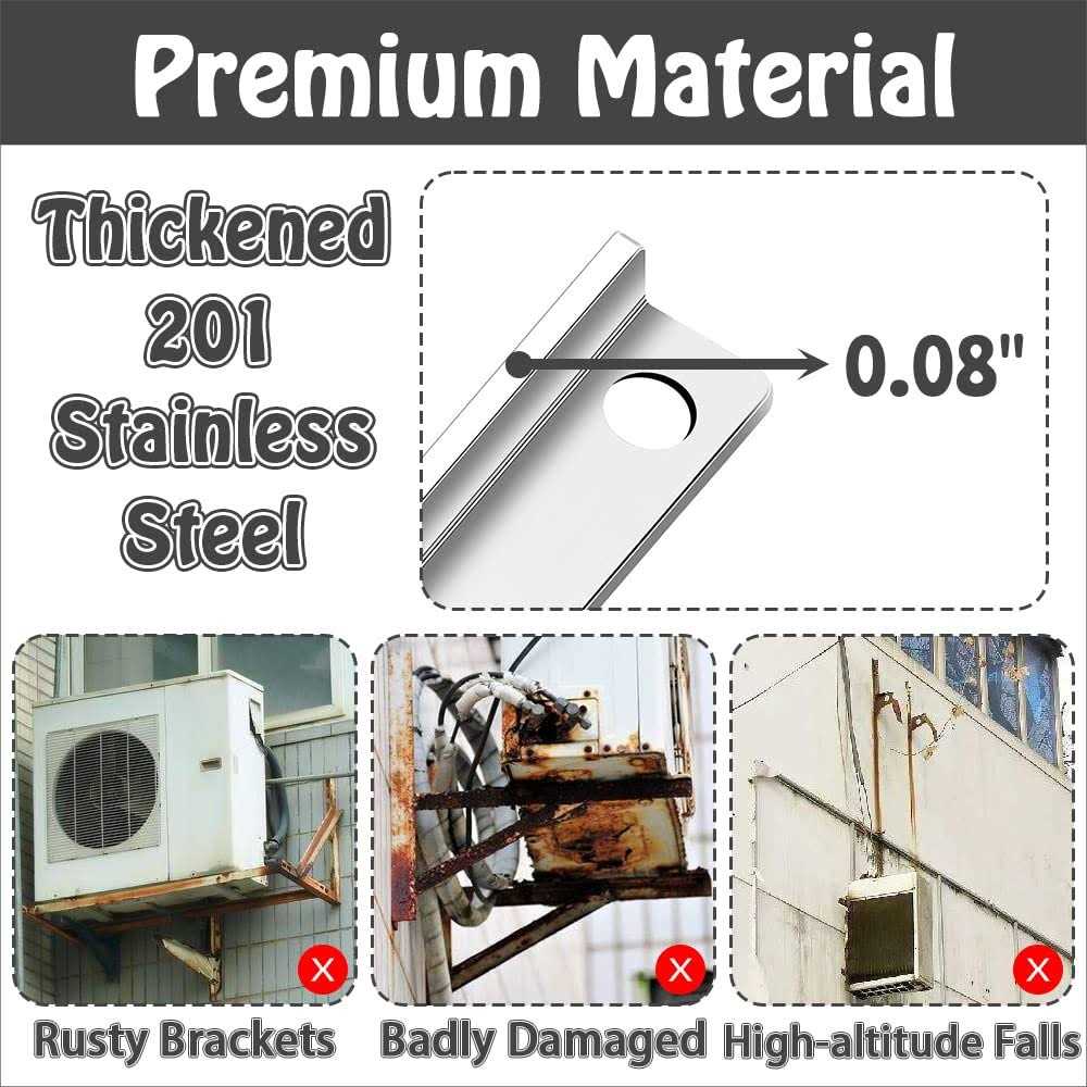 lukar Outdoor Wall Mounting Bracket for 9000-36000 BTU Universal Mini Split Ductless Air Conditioner Heat Pumps - Cheap Fitting