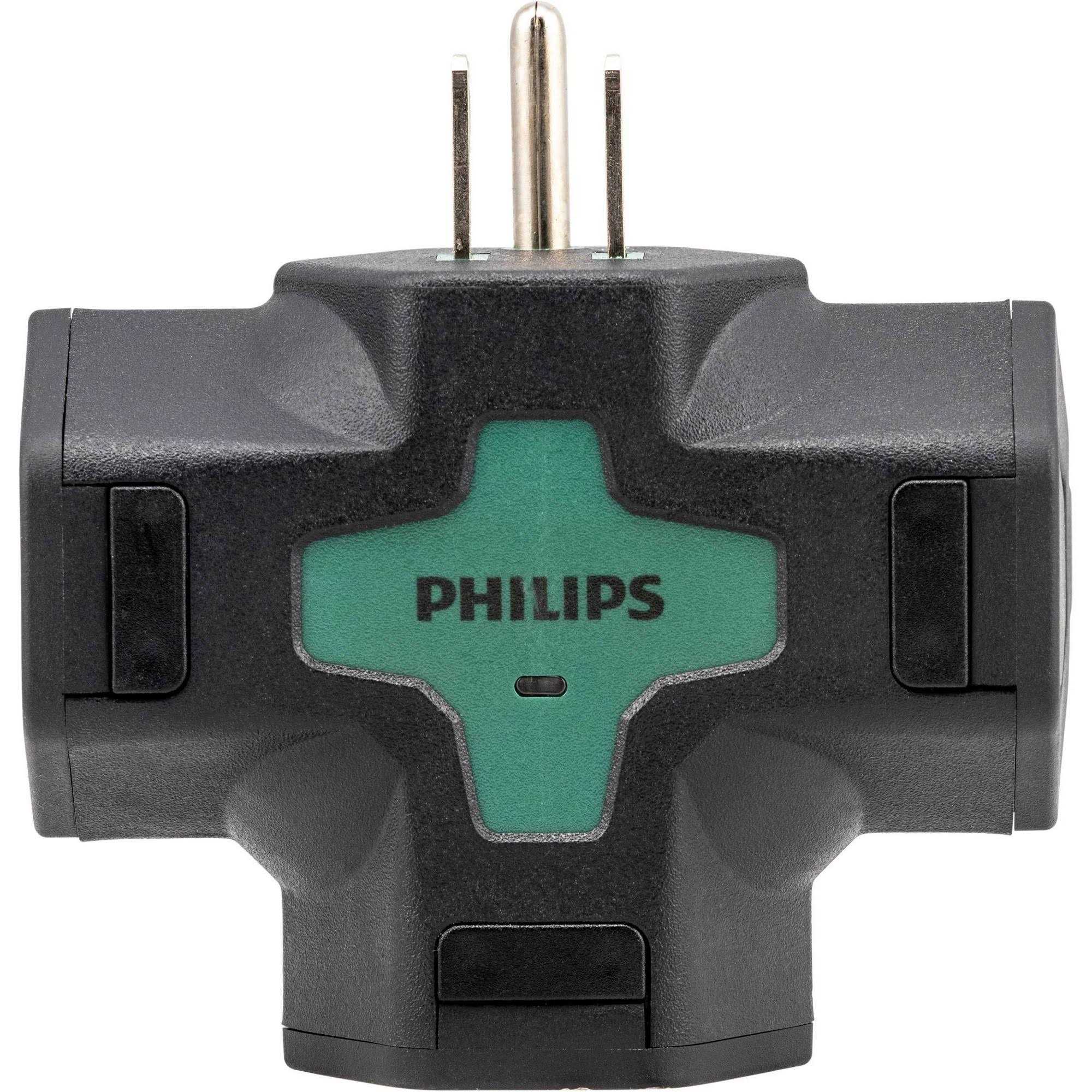 Philips 3-Outlet Heavy Duty Grounded LED Indicator Light Green T-Tap with Outlet Covers - Cheap Fitting