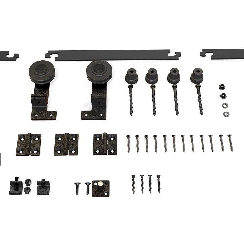 BONIKLUBA Bi-Folding Sliding Barn Door Hardware Top Mount Roller Kit,Smoothly&Quietly-Simple and Easy to Install Fit Doors Panels-Basic T - Cheap Fitting