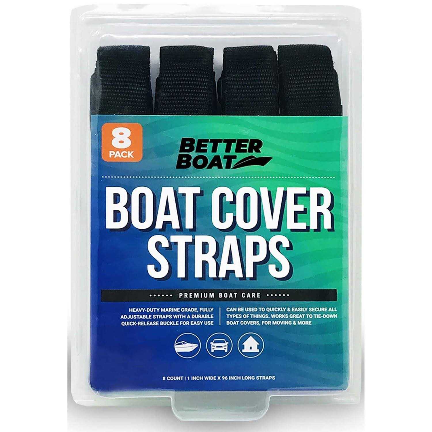 Better Boat Boat Cover Straps Adjustable Buckle Straps 8 Pack Strap Buckles Boat Buckle Nylon Straps with Buckle 1 x 96 Utility Straps with Quick Release - Cheap Fitting
