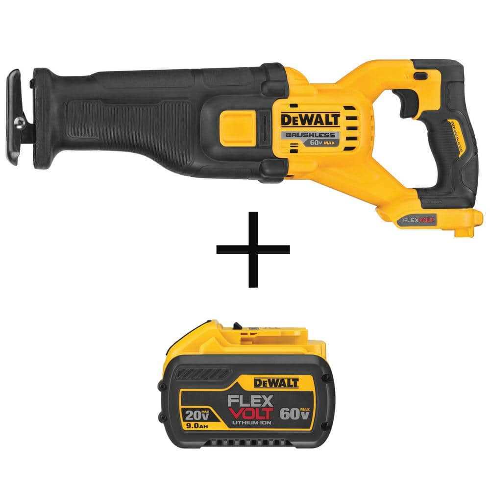 DEWALT FLEXVOLT 60-Volt MAX Li-Ion Cordless Brushless Reciprocating Saw with FLEXVOLT 20V/60V Battery Pack 9.0 Ah - Cheap Fitting