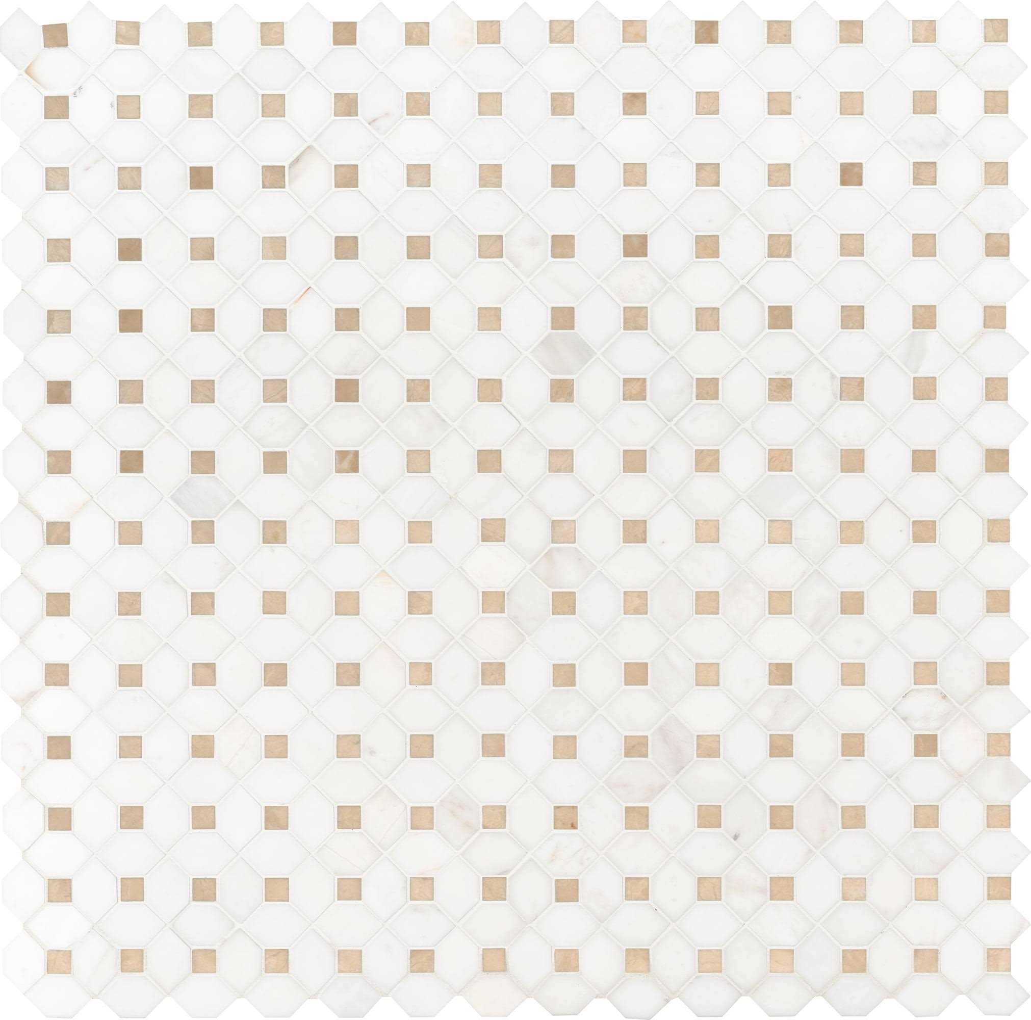 Bianco Dolomite 12.4 in. x 12.4 in. Polished Marble Mosaic Tile Msi - Cheap Fitting