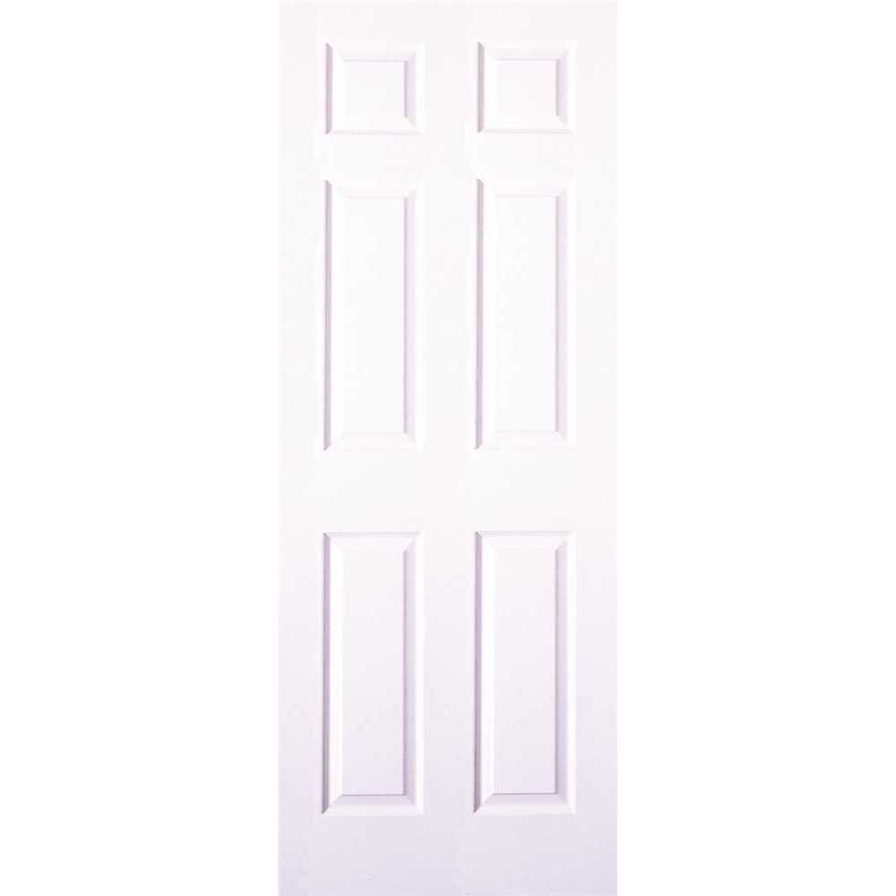 Masonite 34 in. x 80 in. Textured 6-Panel Primed White Hollow Core Composite Interior Door Slab 0101610340802VV2200010 - Cheap Fitting