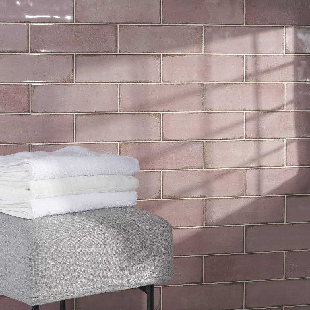 Ivy Hill Tile Santa Fe Rose 3.93 in. x 11.96 in. Polished Ceramic Wall Tile - Cheap Fitting