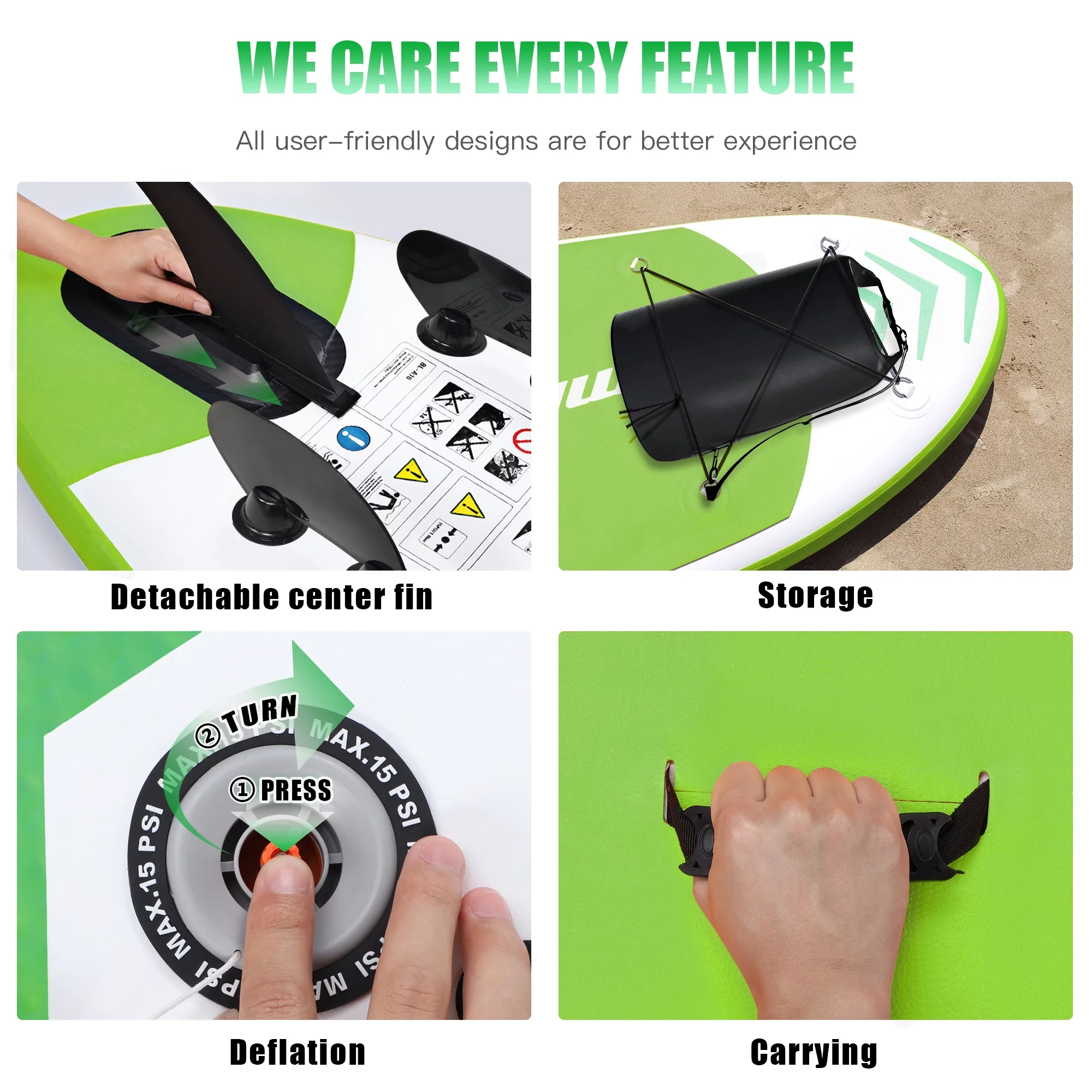 Famistar 10' Inflatable Stand Up Paddle Board 6