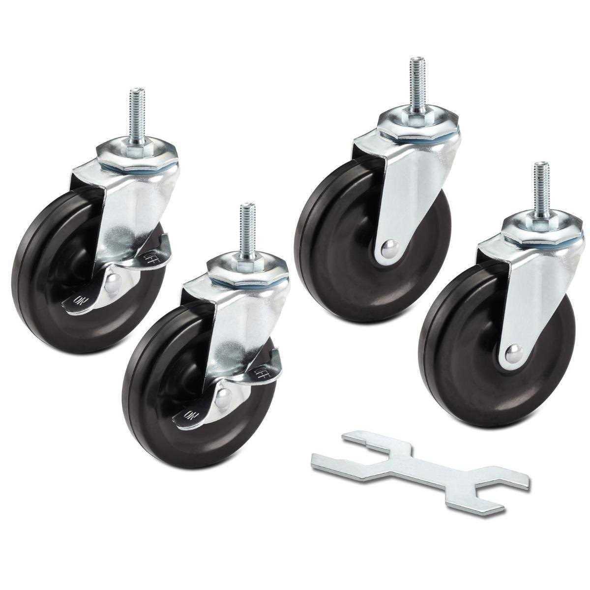 TRINITY 4 in. H x 1 in. D Swivel Wheel Set of - Cheap Fitting