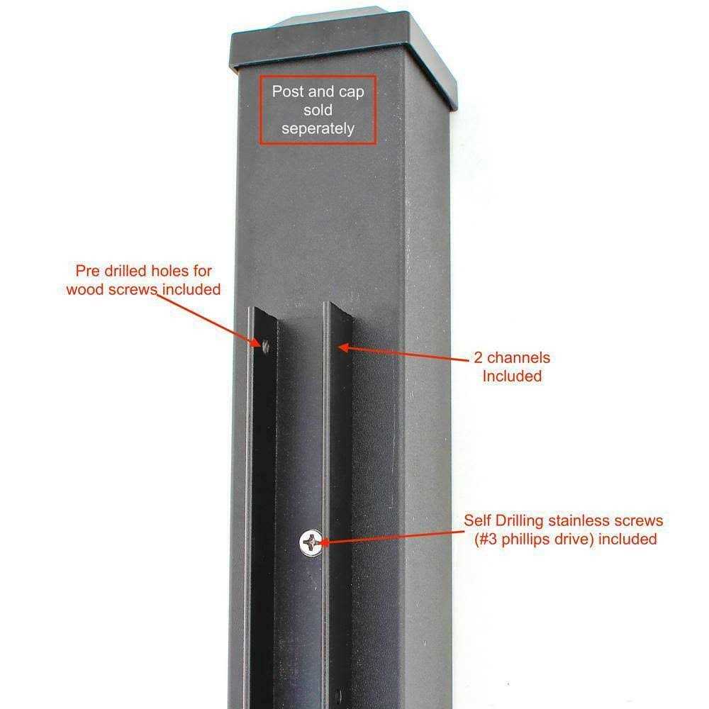 6-ft H x 1-1/2-in W Black Aluminum Privacy Fence Channel Kit - Cheap Fitting