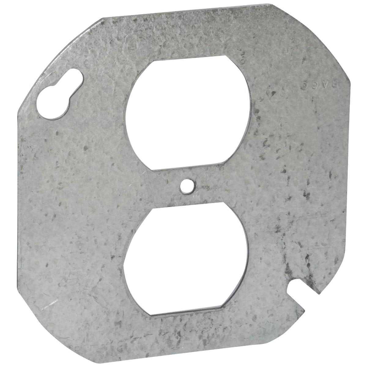 Southwire 4 in. Duplex Receptacle Gray Round Box Cover - Cheap Fitting