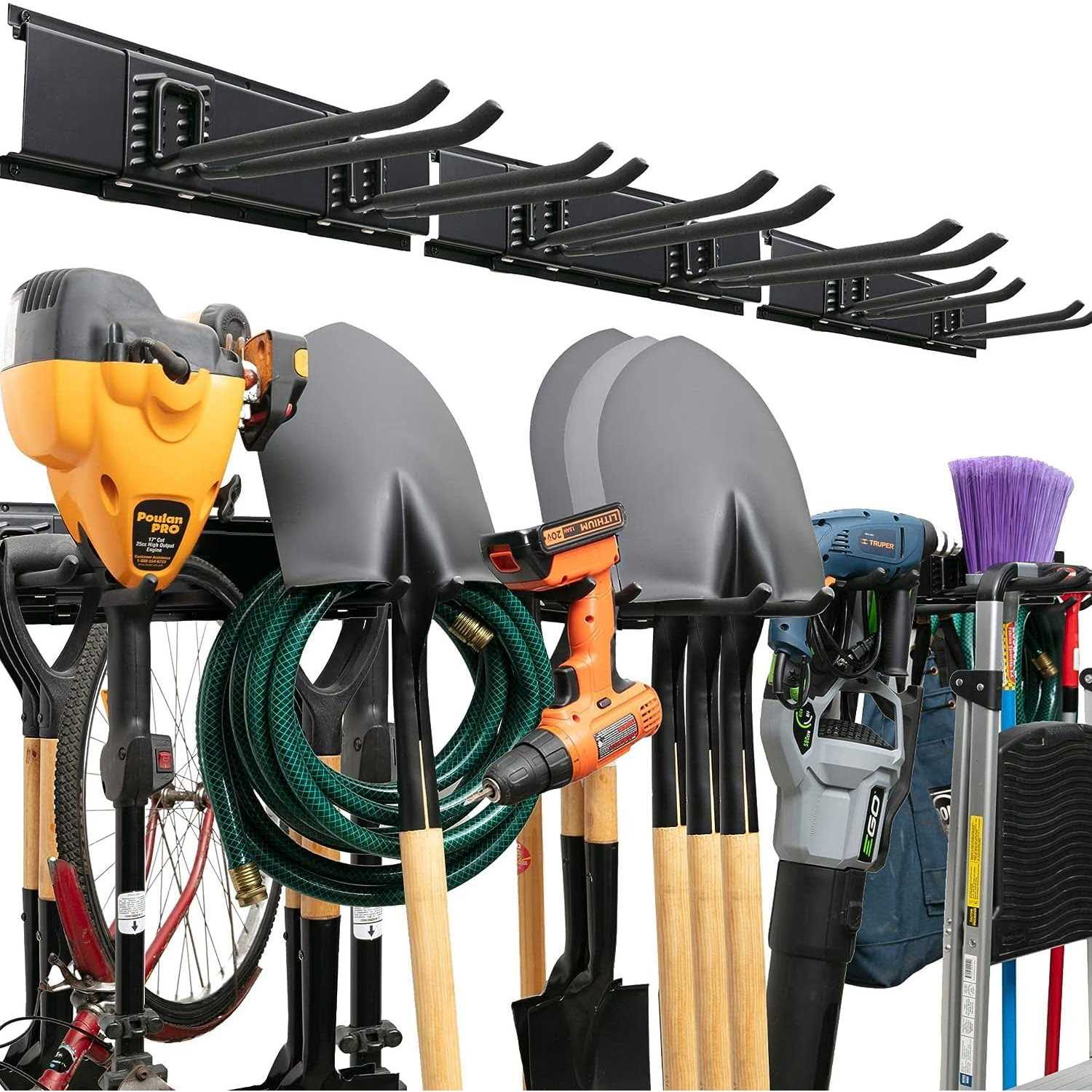 TIDYME Garage Tool Organizer Wall Mount Sturdy Storage Rack with Adjustable Hooks - Cheap Fitting