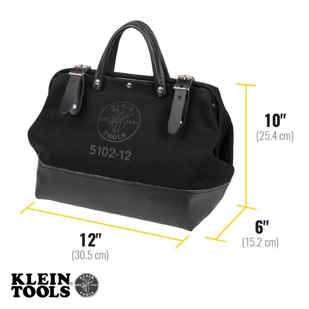 Klein Tools 510212BLK Black Canvas Tool Bag - Cheap Fitting