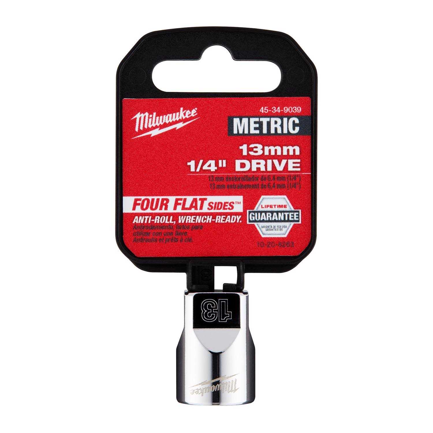 Milwaukee 1/4 Drive Metric 6-Point Socket 45-34 - Cheap Fitting