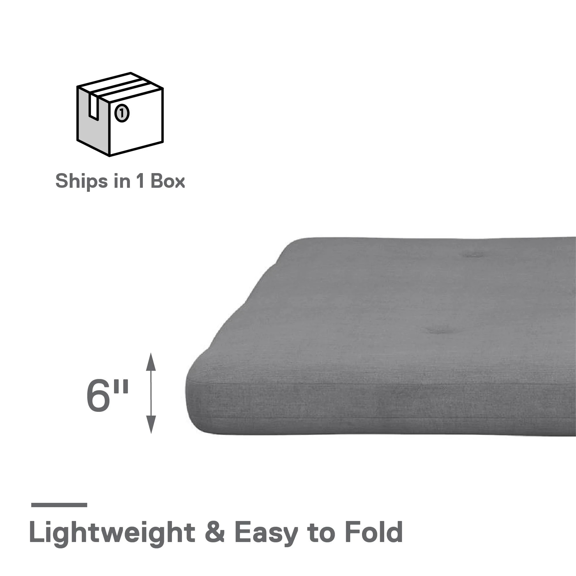 Caddie 6-Inch Futon Mattress with Tufted Cover and Recycled Polyester Fill, Full, Light Gray Linen - Cheap Fitting