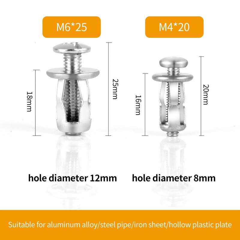 DLUGOPIS 10 Pieces Hollow Metal Cavity Fixing Hollow Door Anchor for 0-5mm Door Extra Short Hollow Wall Anchors Aluminium cladding Sheet Steel Pipe - Cheap Fitting