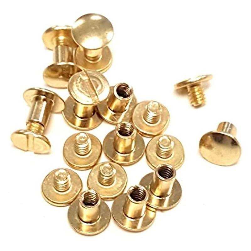 Hill Leather Company 10 Pack Solid Brass Chicago Screw - Cheap Fitting