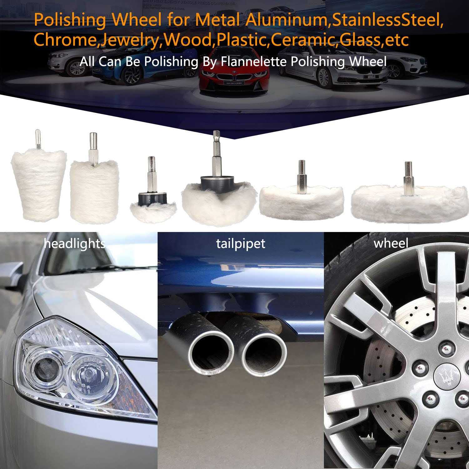 Tworider 6 pcs Buffing Wheel for Drill,Buffing Pad Polishing Wheel Kits,Wheel Shaped Polishing Tool for Metal Aluminum,Stainless Steel,Chrome - Cheap Fitting