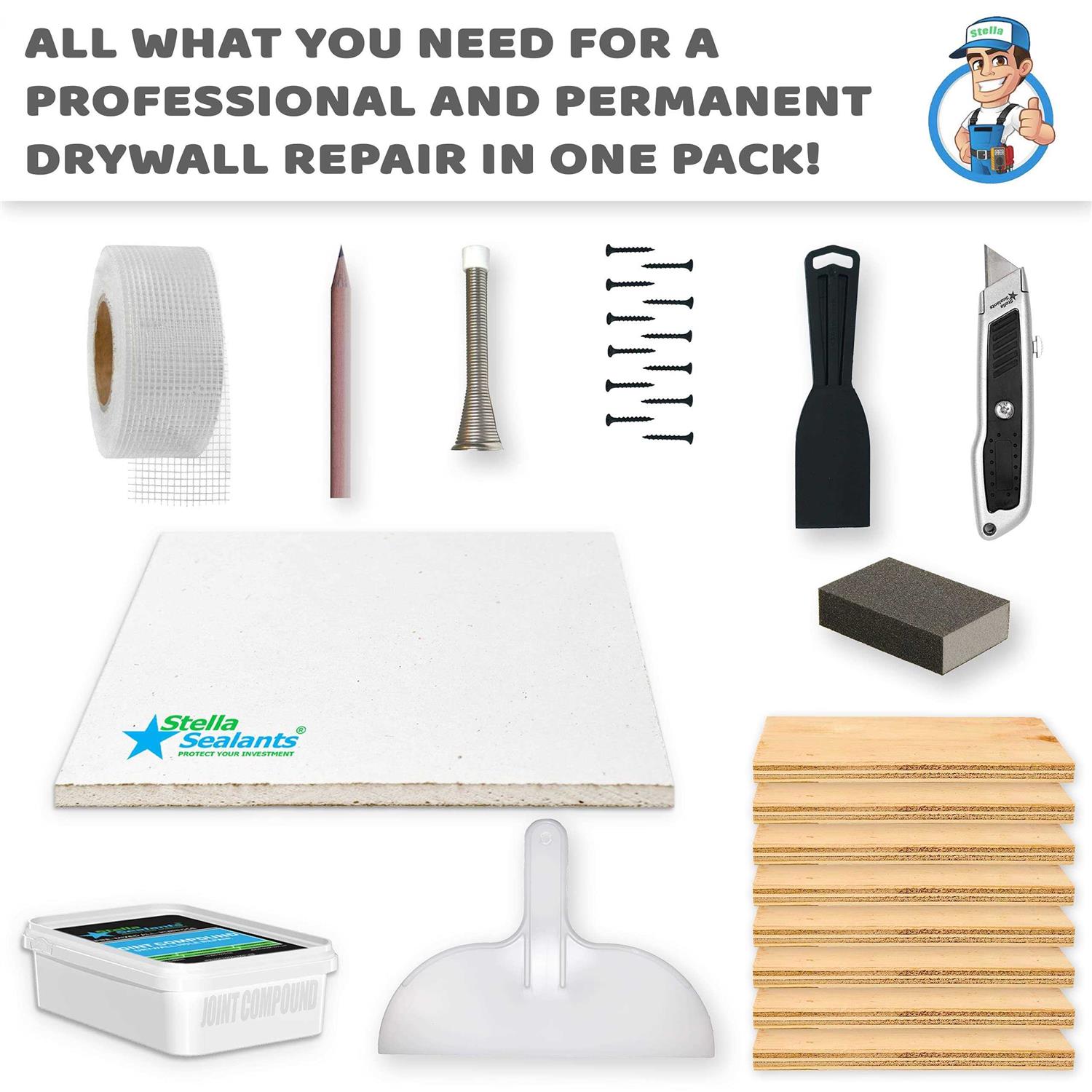 Drywall Repair Kit Pro by Stella Sealants - Cheap Fitting