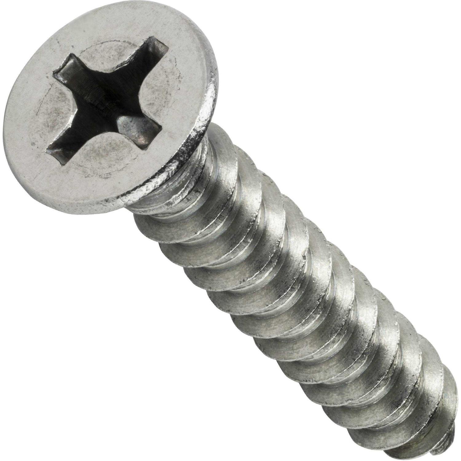 Fastenere.com Phillips Flat Head Sheet Metal Screws Stainless Steel 18-8 Qty 100 - Cheap Fitting