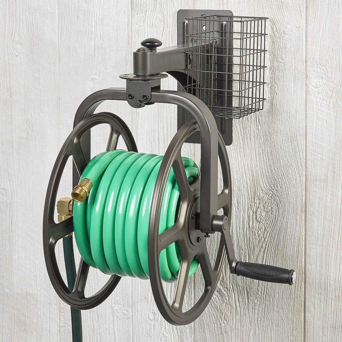 Liberty Garden Single Arm 125′ Navigator Multi-Directional Hose Reel - Cheap Fitting