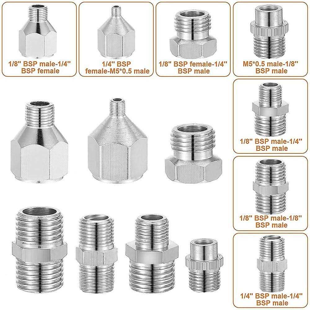 15pcs Airbrush Adapter Set Airbrush Quick Release Coupling Disconnect Adapter Kit Fitting Connector Set Female Connector - Cheap Fitting