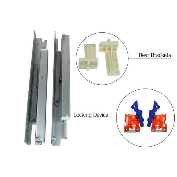 Berta Soft Close Full Extension Under Mount Drawer Slide with Screws - Cheap Fitting