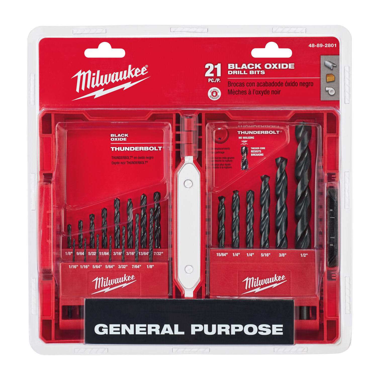 Milwaukee Thunderbolt Black Oxide Drill Bit Set 48-89-2801 - Cheap Fitting