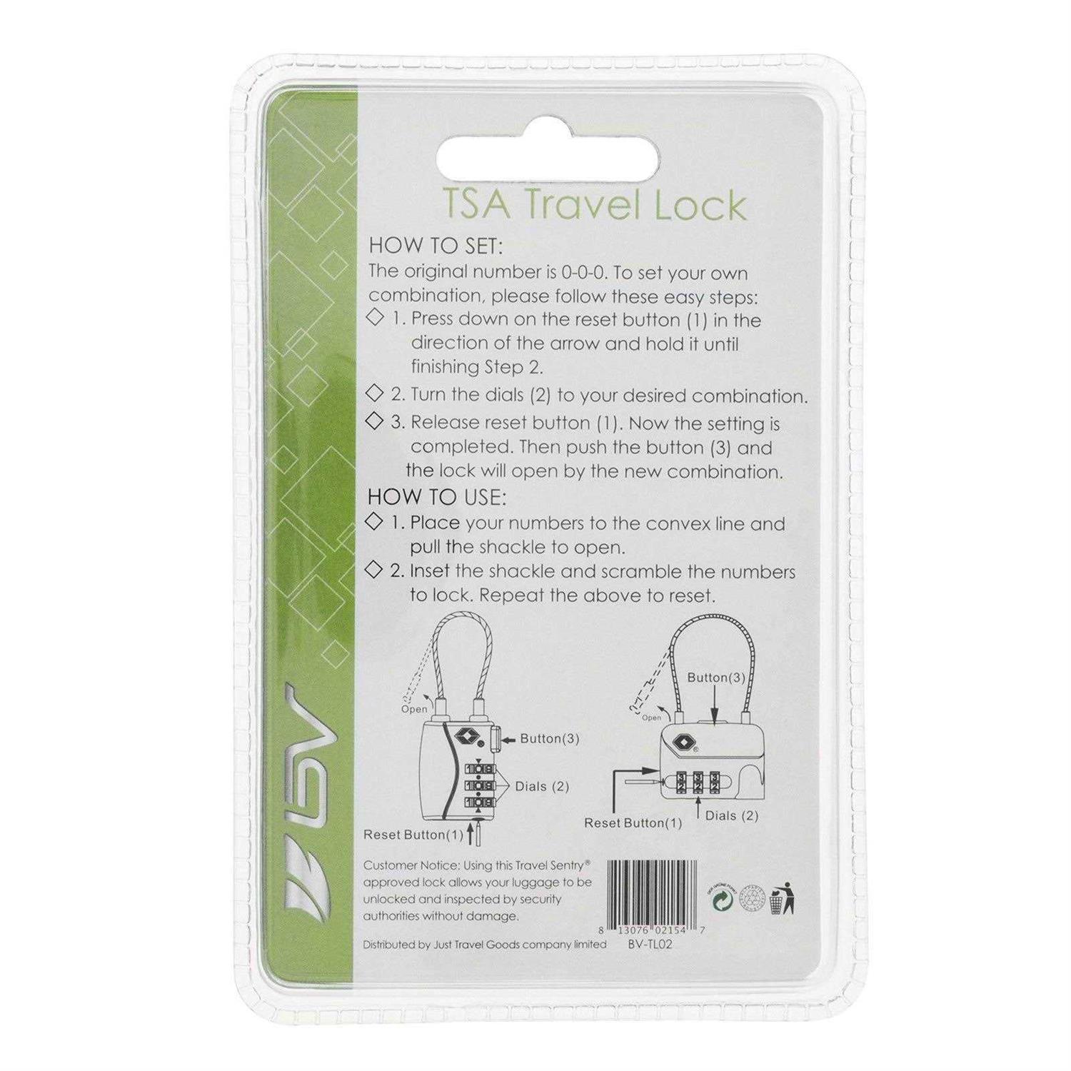 Bv Tsa Luggage Lock Suitcase Travel Lock 2/4/6 Pack 2 - Cheap Fitting