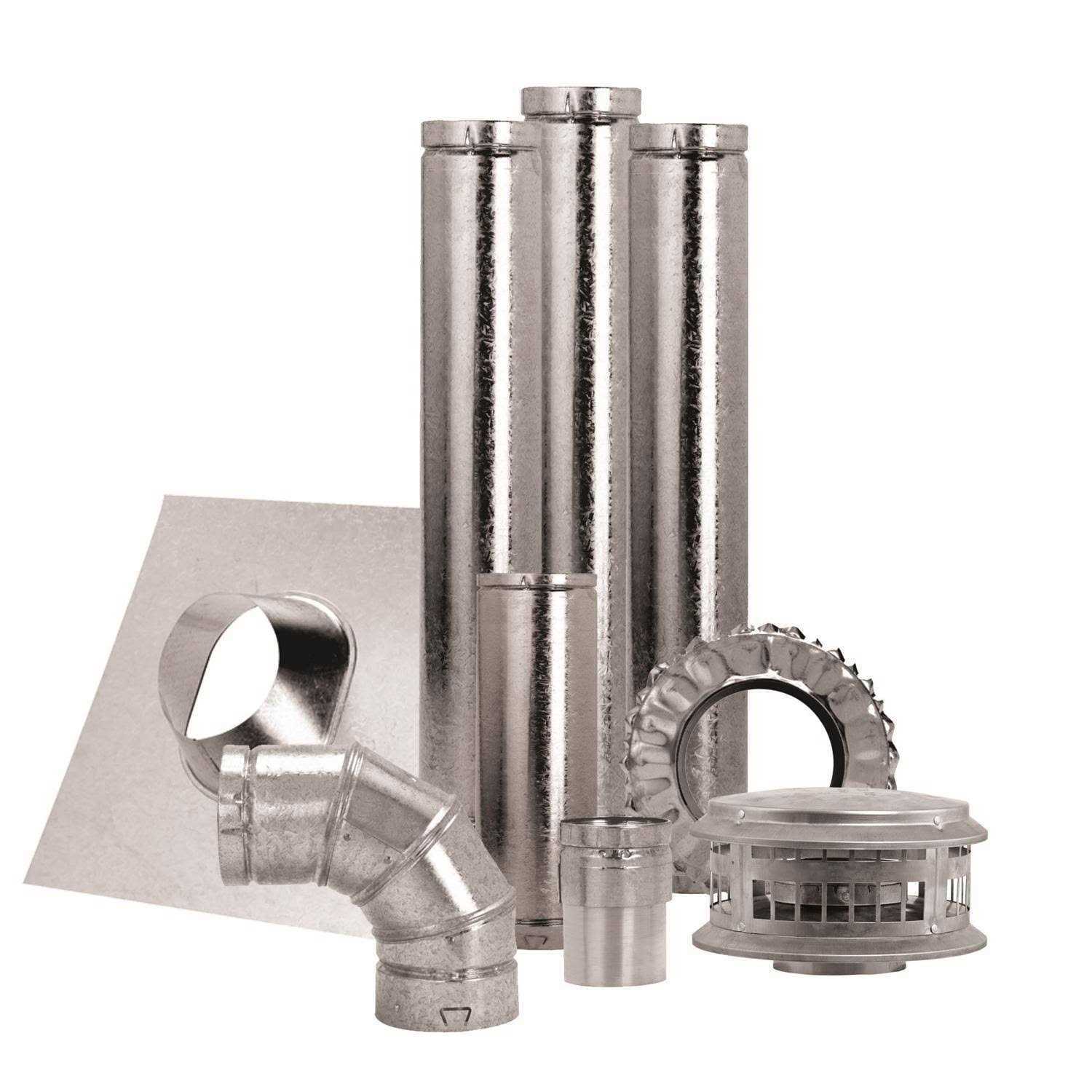 DuraVent Vent Pipe Kit 4 D x 84 L Aluminum/Galvanized Steel 4BVKNT - Cheap Fitting