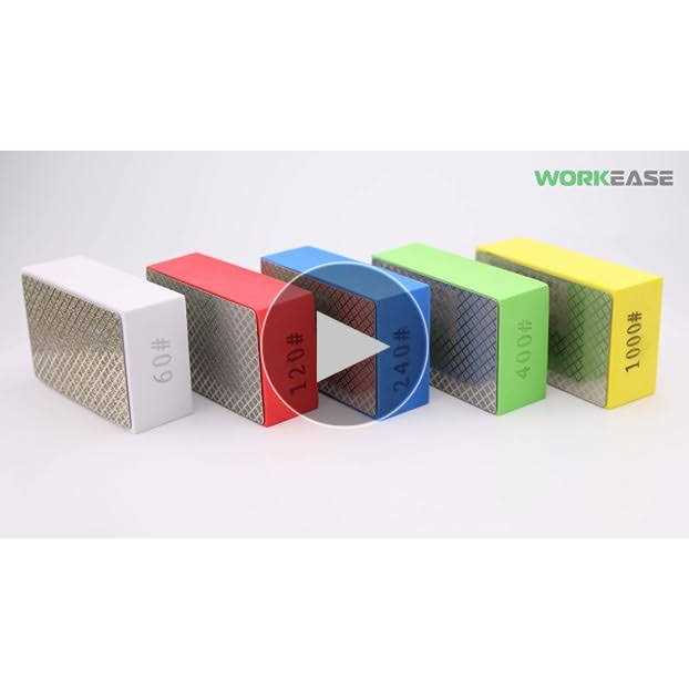 Diamond Hand Polishing Pads 5PCS Diamond Sanding Pads 60/120/240/400/1000 Grit Sanding Block Foam Backing for Tile Glass Stone Marble Granite - Cheap Fitting