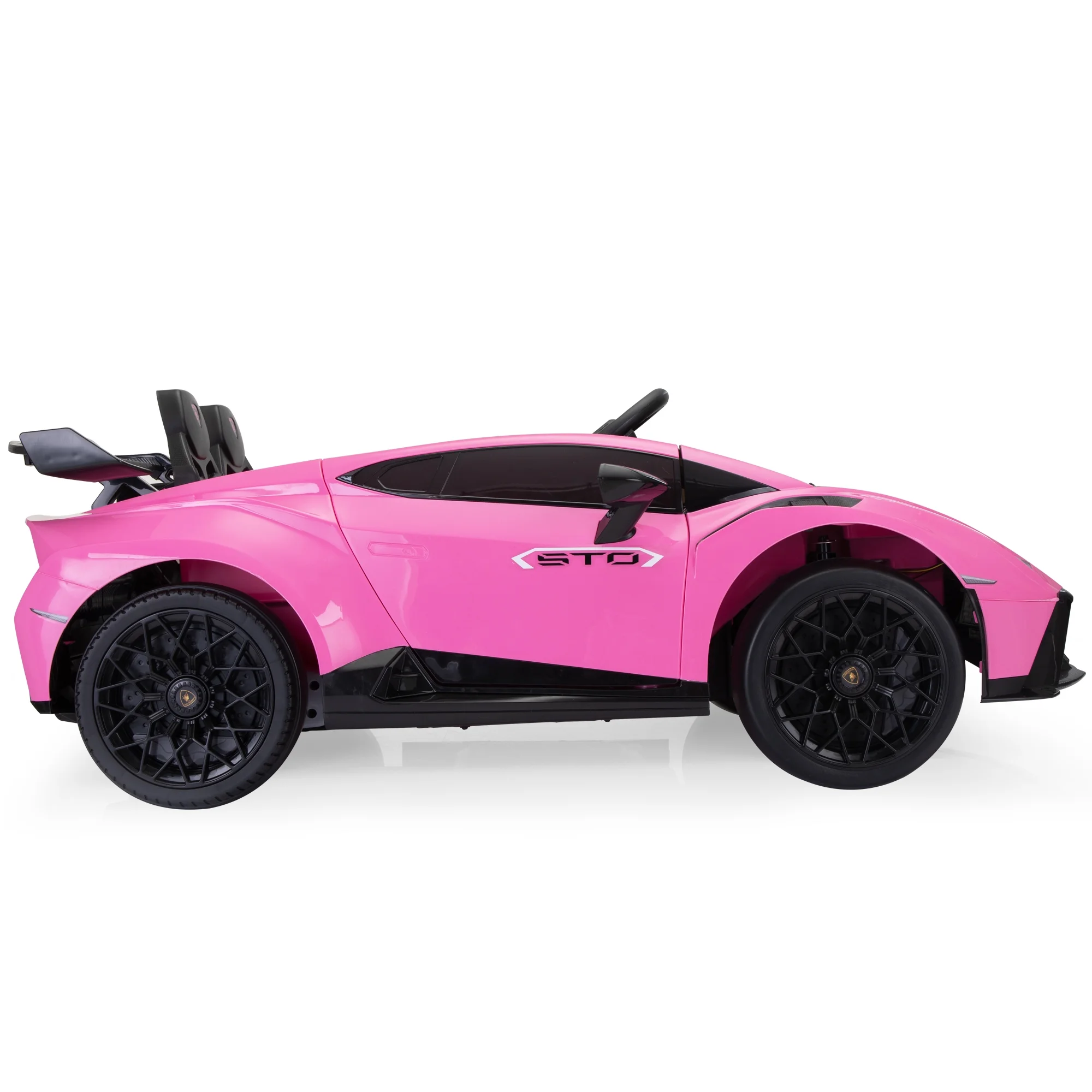 TOBBI 24V Lamborghini STO Licensed Kids Ride on Drift Car Gray Electric Car W/Remote Control LED Lights, up to 10 mph - Cheap Fitting