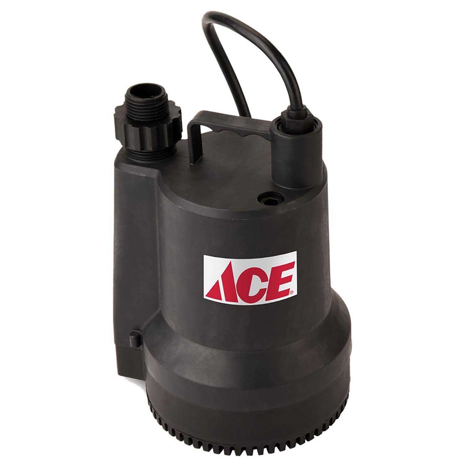 Ace 1/6 HP 1680 gph Thermoplastic Switchless AC Utility Pump - Cheap Fitting