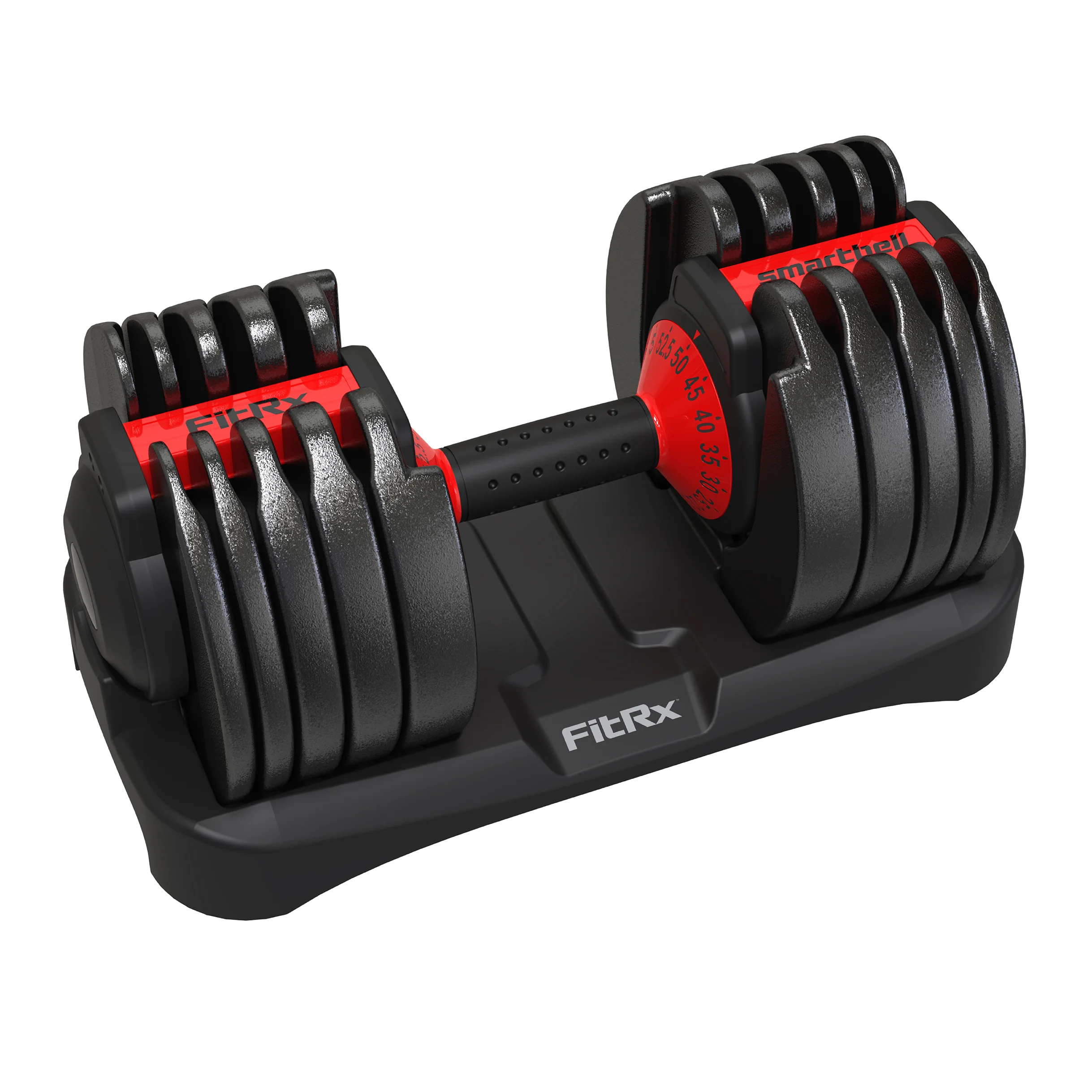 FitRx SmartBell, Quick-Select Adjustable Dumbbell, 5-52.5 lbs. Weight, Black, Single - Cheap Fitting