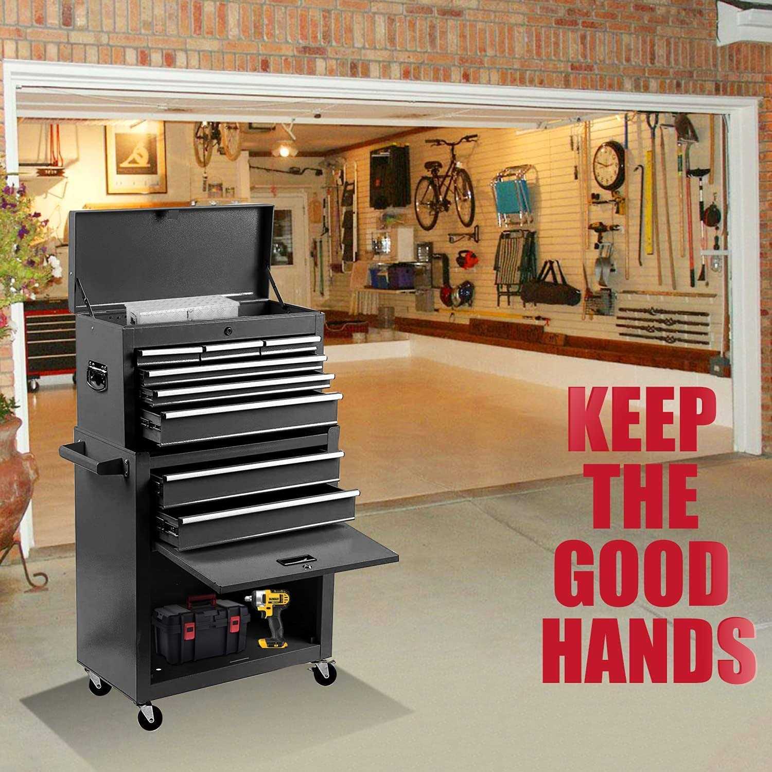 Bcbyou 8-Drawer Rolling Tool Chest 2 in 1 High Capacity Tool Box Detachable Organizer Tool Storage Cabinet - Cheap Fitting