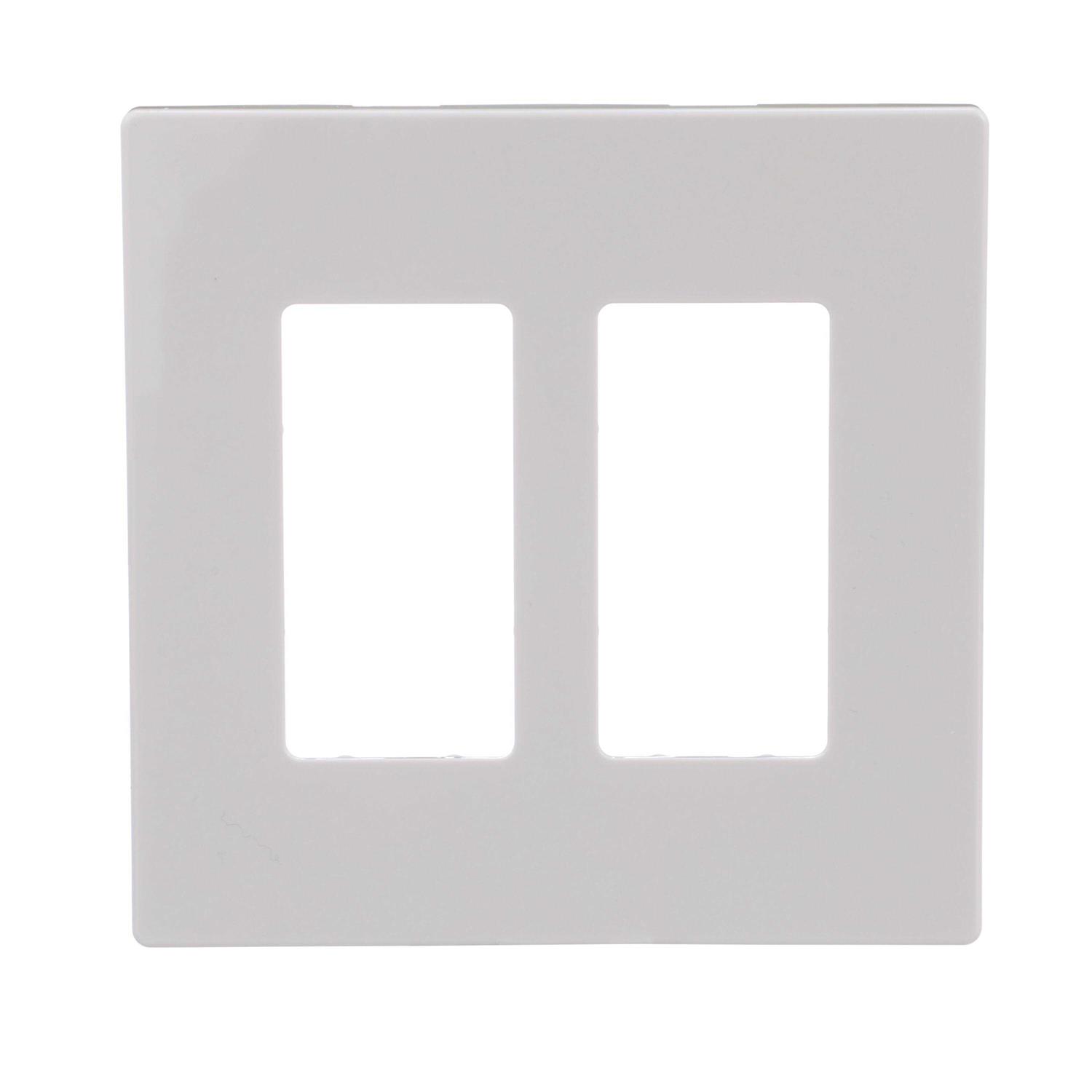 Eaton 2-Gang Decorator Screwless Midsize Wall Plate - Cheap Fitting