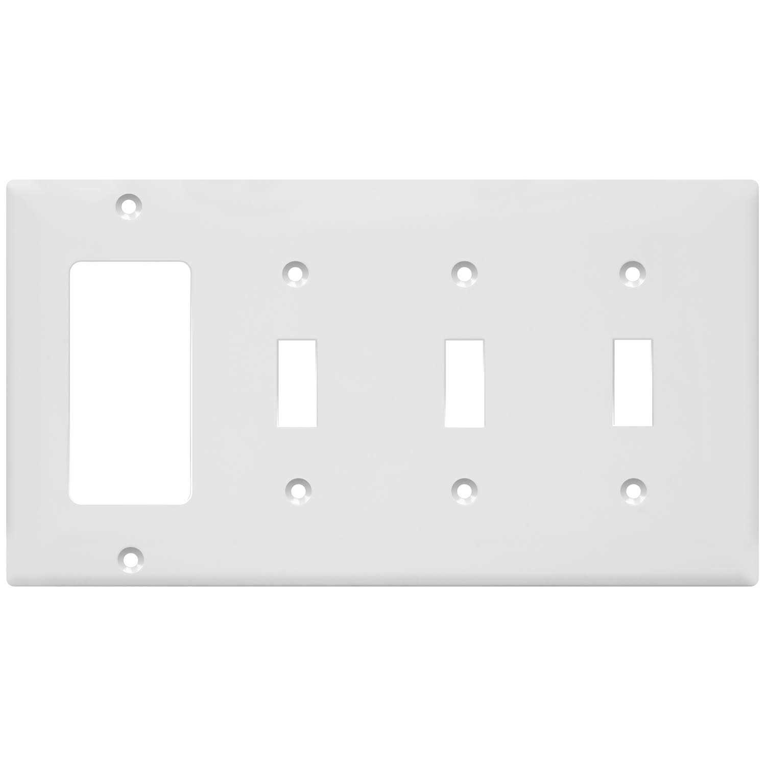 Enerlites Combination Triple Toggle/Single Decorator Rocker Outlet Wall Plate - Cheap Fitting